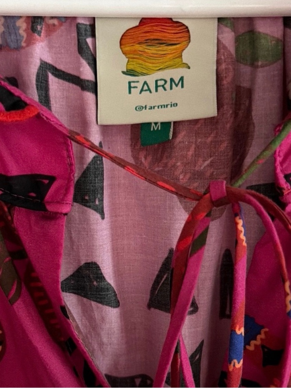 FARM Rio Pink & Red Patterned Midi Dress - Picture 7 of 8